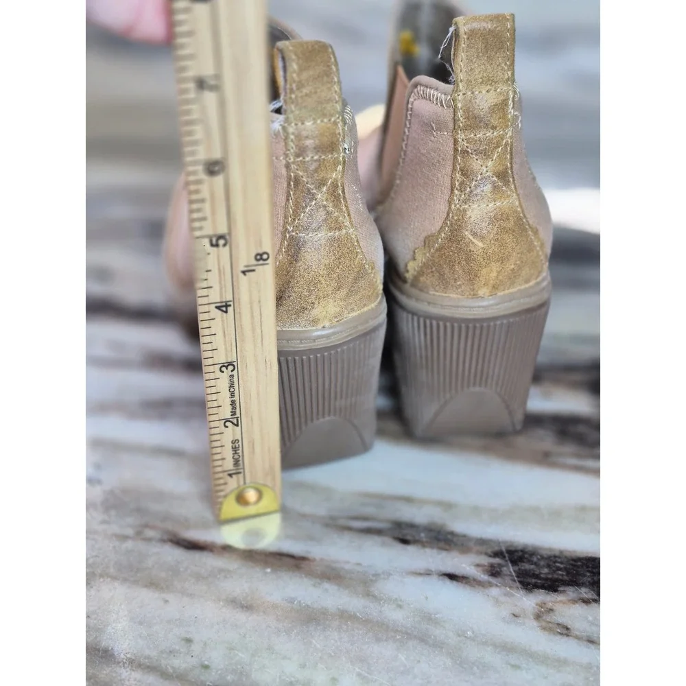 Caterpillar CAT Tan Textile Wedge Ankle Boots Womens‎ 7 Pull On Gorpcore Utility